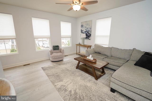 36063 Auburn Way, Millsboro, DE 19966 - living room with ceiling fan, wood finished floors, and baseboards