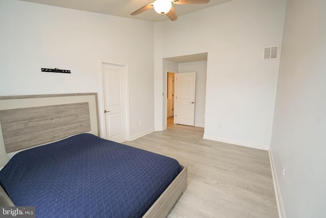 36063 Auburn Way, Millsboro, DE 19966 - bedroom featuring lofted ceiling, light wood-style flooring, baseboards, and ceiling fan