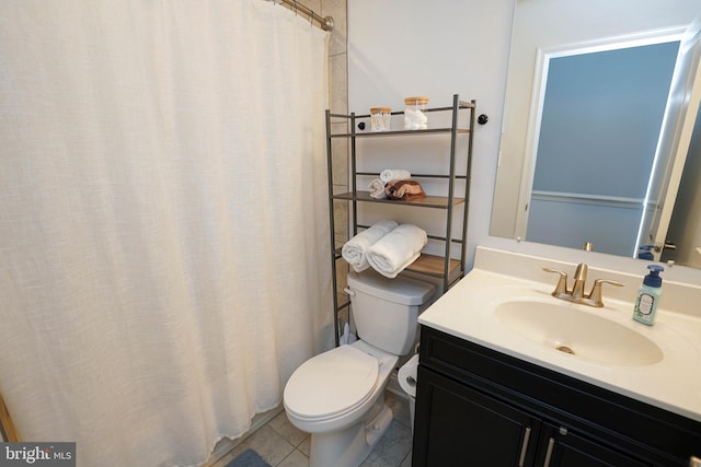 36063 Auburn Way, Millsboro, DE 19966 - bathroom with toilet, vanity, tile patterned flooring, and curtained shower