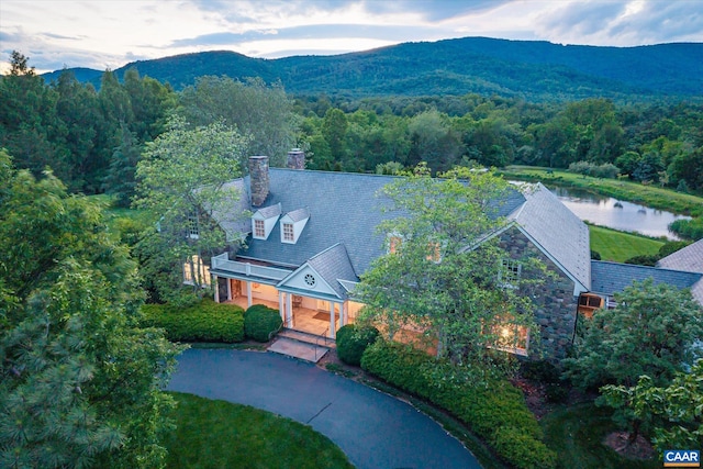 5190 Sugar Ridge Rd, Crozet, VA 22932 - view of subject property with a water and mountain view and a heavily wooded area