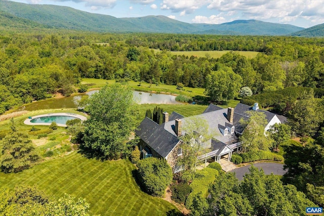 5190 Sugar Ridge Rd, Crozet, VA 22932 - drone / aerial view of a forest and a water and mountain view