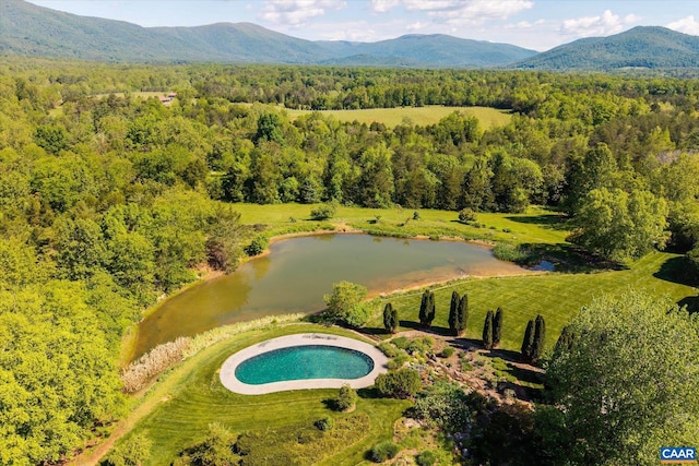 5190 Sugar Ridge Rd, Crozet, VA 22932 - bird's eye view of a heavily wooded area and a water and mountain view