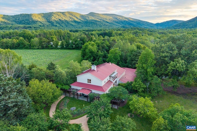 5190 Sugar Ridge Rd, Crozet, VA 22932 - view of subject property with a mountain backdrop and a heavily wooded area