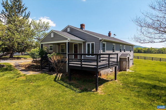 5190 Sugar Ridge Rd, Crozet, VA 22932 - rear view of property featuring a deck and a chimney