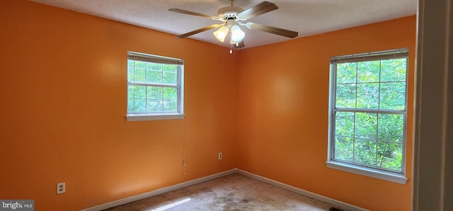 30120 Dudley Rd, Mechanicsville, MD 20659 - spare room with baseboards, light colored carpet, and ceiling fan