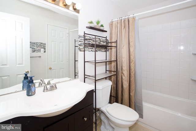 40 Ashley Dr, New Castle, DE 19720 - bathroom with toilet, vanity, and shower / bath combination with curtain