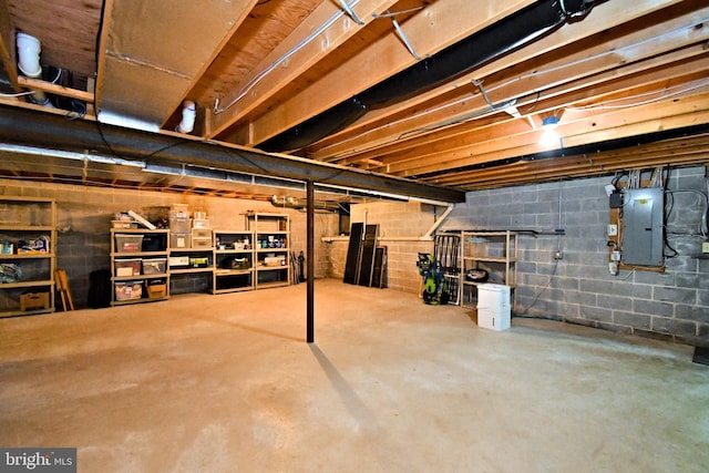 2415 Schaffer Rd, Pottstown, PA 19464 - unfinished below grade area featuring electric panel and concrete block wall