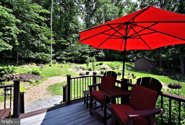 2415 Schaffer Rd, Pottstown, PA 19464 - wooden deck featuring a yard and outdoor dining area