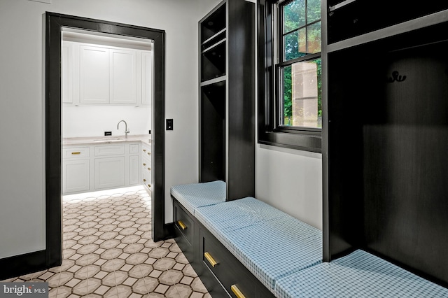 934 Chesterfield Rd, Annapolis, MD 21401 - mudroom with a sink and light floors