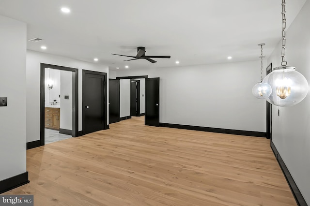 934 Chesterfield Rd, Annapolis, MD 21401 - unfurnished room with recessed lighting, light wood-style flooring, and ceiling fan