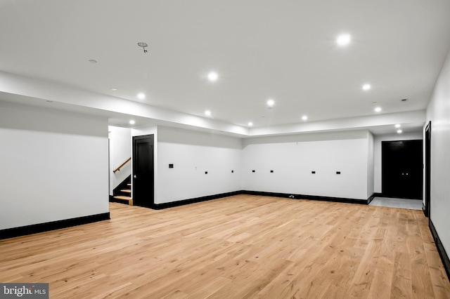 934 Chesterfield Rd, Annapolis, MD 21401 - spare room featuring stairs, recessed lighting, and light wood finished floors