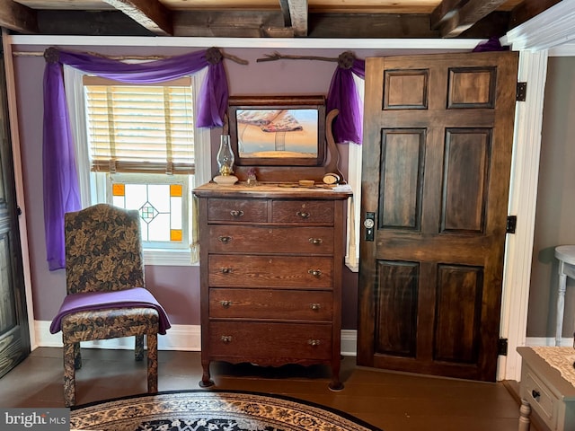 120 S Water St, Charles Town, WV 25414 - living area with beam ceiling