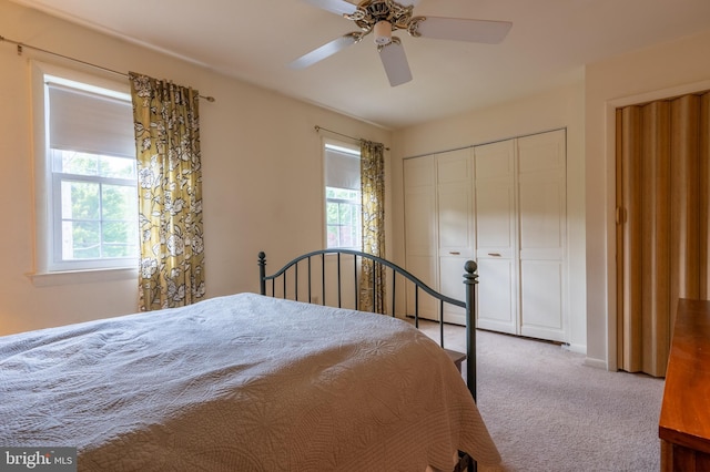 419 S Wyomissing Ave, Reading, PA 19607 - carpeted bedroom featuring a closet and a ceiling fan