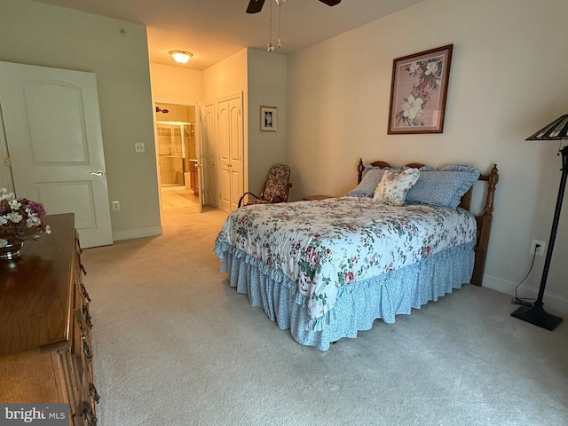 902 Macphail Woods Xing Unit 4F, Bel Air, MD 21015 - bedroom with light colored carpet, baseboards, a closet, and connected bathroom