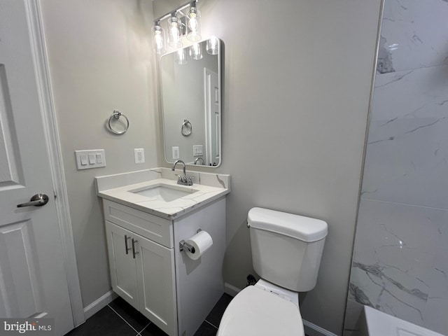 34 Hornets Nest Ln, Fredericksburg, VA 22405 - bathroom with vanity, toilet, and baseboards