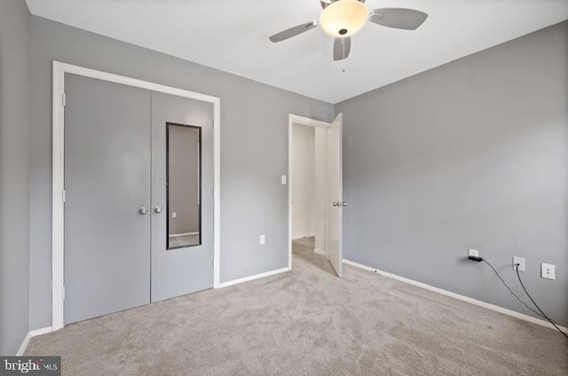 2404 Blue Valley Dr, Silver Spring, MD 20904 - unfurnished bedroom with carpet floors, baseboards, ceiling fan, and a closet