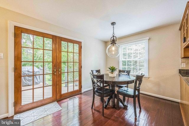 727 Hemlock Rd, Media, PA 19063 - dining space with french doors, baseboards, and plenty of natural light