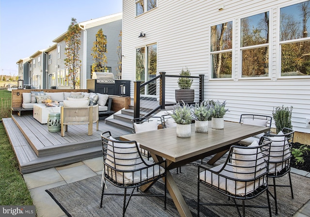 81 Alroy Rd Unit 33, Malvern, PA 19355 - wooden terrace with outdoor lounge area, outdoor dining space, and area for grilling