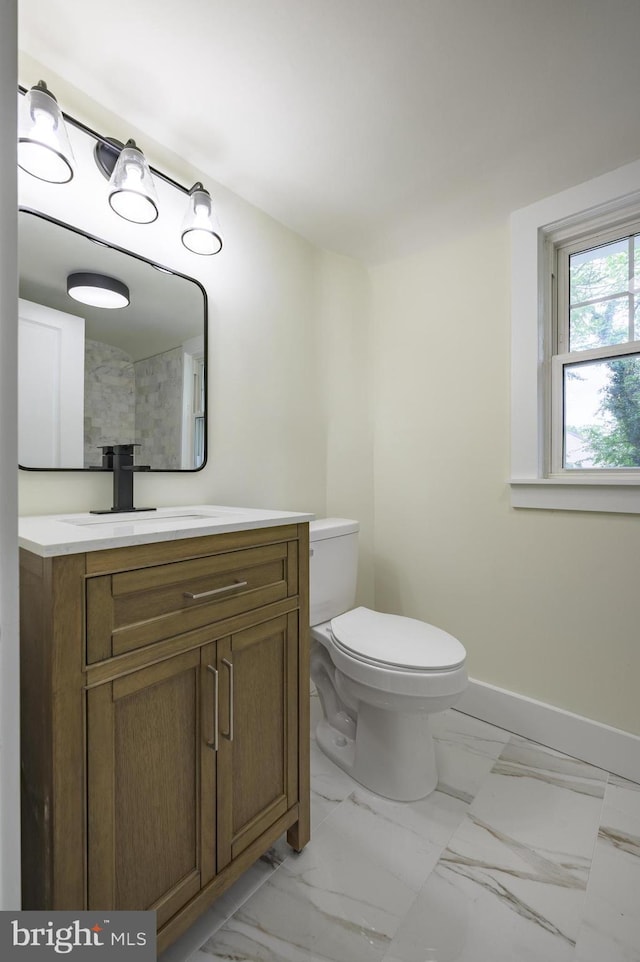 211 N Vineyard Blvd, Collingswood, NJ 08108 - half bathroom featuring vanity and marble look tiles