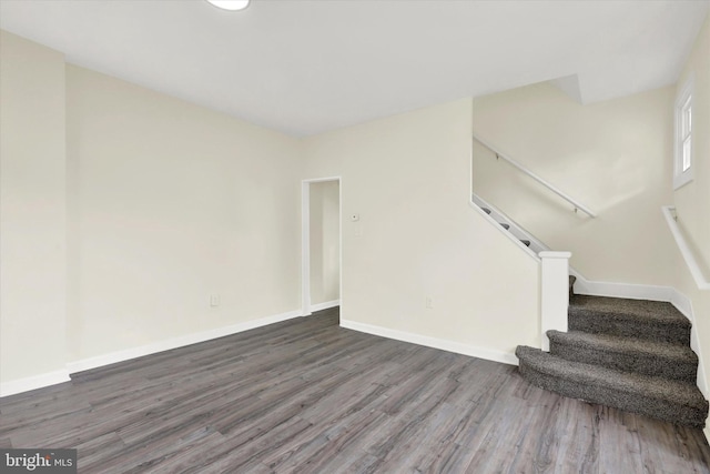 443 N 2nd St, Wormleysburg, PA 17043 - unfurnished living room with wood finished floors and stairway