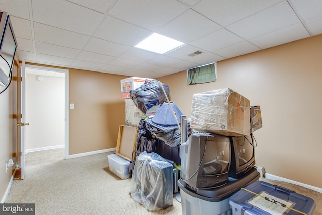 2784 Moran Dr, Waldorf, MD 20601 - finished below grade area featuring carpet, a paneled ceiling, and baseboards