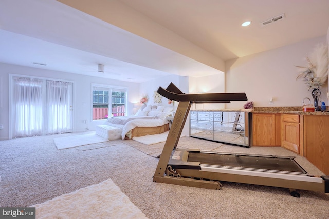 17455 Kagera Dr, Dumfries, VA 22025 - workout area featuring carpet floors and recessed lighting