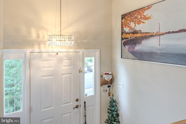 6150 Castletown Way, Alexandria, VA 22310 - entrance foyer with a chandelier and plenty of natural light