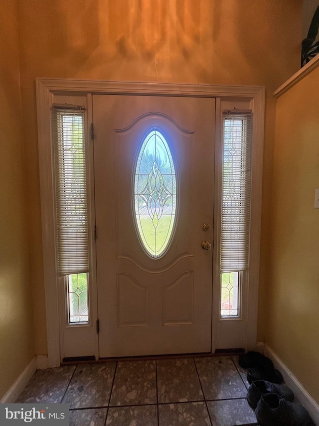 7001 Kepner Ct, Lanham, MD 20706 - tiled foyer entrance with baseboards and plenty of natural light