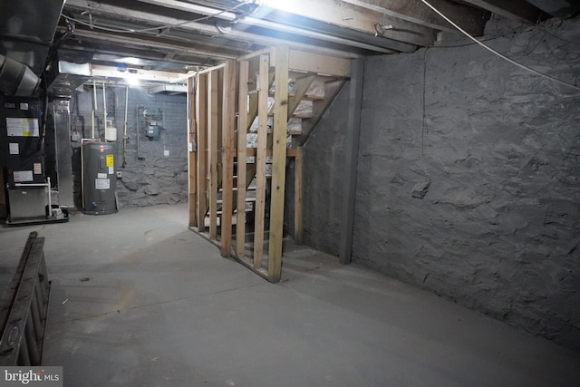482-484 Brunswick St, Baltimore, MD 21223 - unfinished basement with electric water heater and heating unit