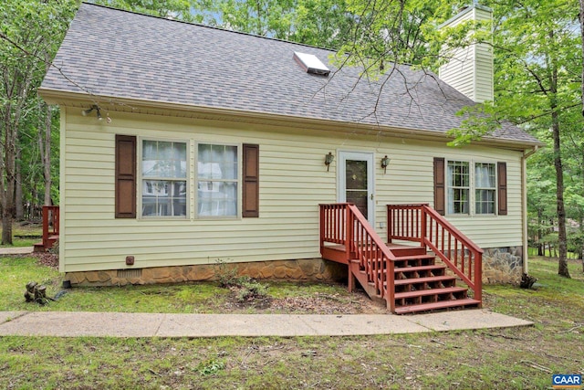 13 Tobacco Ter, Palmyra, VA 22963 - cape cod house featuring roof with shingles and a chimney