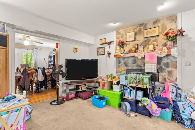 13 Tobacco Ter, Palmyra, VA 22963 - recreation room with carpet and a ceiling fan