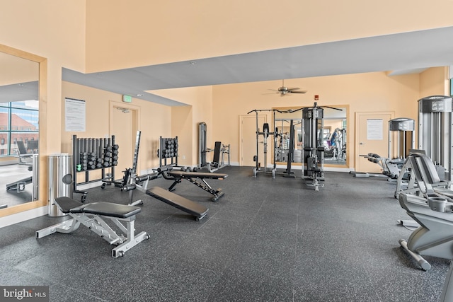 414 Water St Unit 1112, Baltimore, MD 21202 - gym featuring ceiling fan