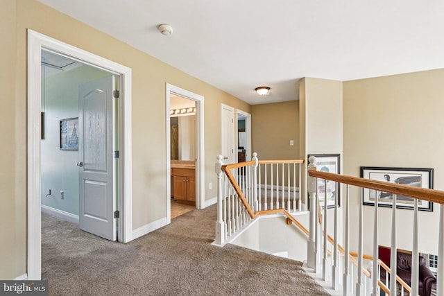 148 Ryans Run, Sicklerville, NJ 08081 - hall with an upstairs landing and carpet flooring