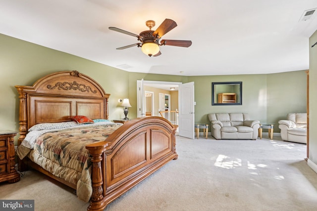 148 Ryans Run, Sicklerville, NJ 08081 - bedroom with light carpet and a ceiling fan