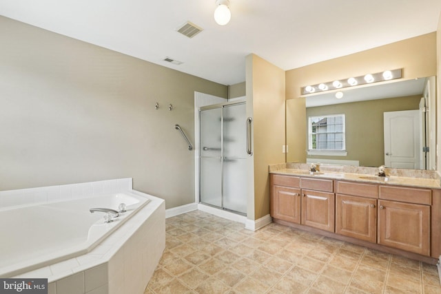148 Ryans Run, Sicklerville, NJ 08081 - full bathroom with double vanity, a garden tub, and a shower stall