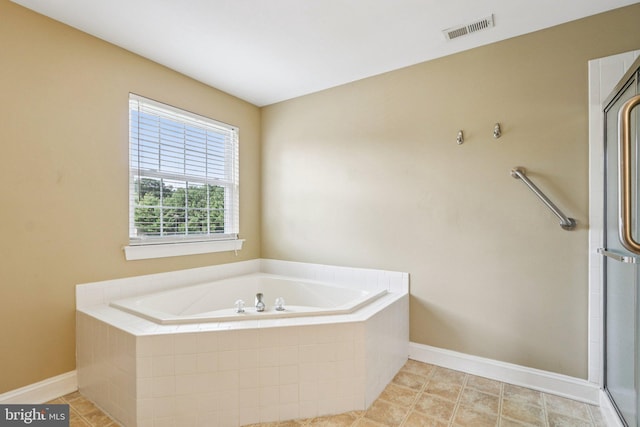 148 Ryans Run, Sicklerville, NJ 08081 - full bath with a bath, a shower with door, and tile patterned floors