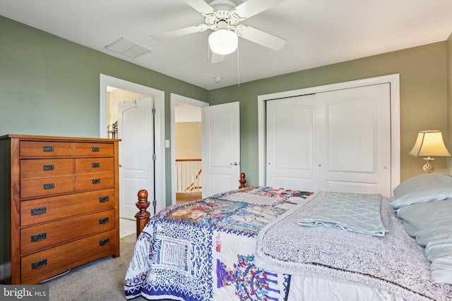 148 Ryans Run, Sicklerville, NJ 08081 - carpeted bedroom with a closet and ceiling fan