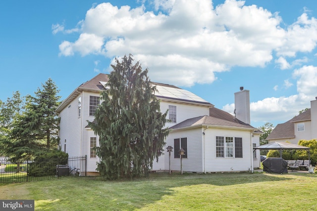 148 Ryans Run, Sicklerville, NJ 08081 - rear view of property featuring a gazebo and a chimney