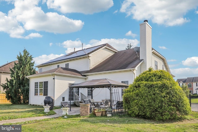 148 Ryans Run, Sicklerville, NJ 08081 - back of property featuring a gazebo, a patio, and a chimney
