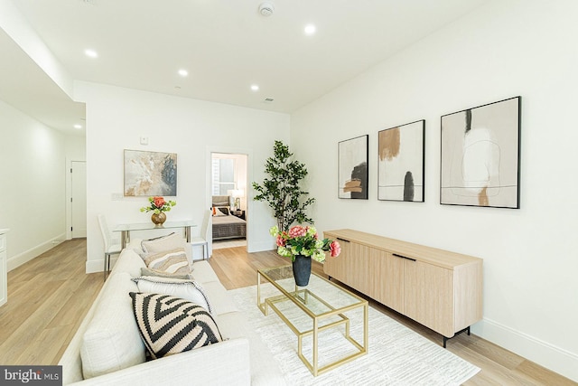 2517 Ontario Rd NW Unit 5, Washington, DC 20009 - living room with light wood-type flooring, recessed lighting, and baseboards