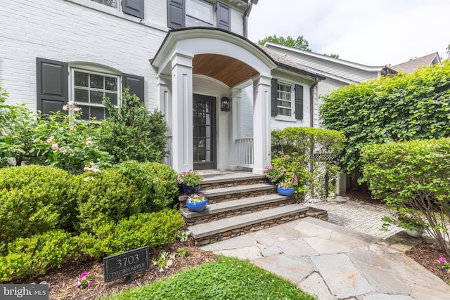 3703 Thornapple St, Chevy Chase, MD 20815 - property entrance with brick siding