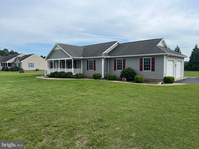 32818 Ellis Grove Rd, Laurel, DE 19956 - single story home featuring a front lawn, an attached garage, a shingled roof, driveway, and a porch