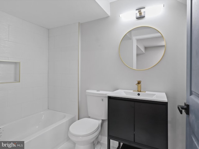 610 Galveston Pl SE, Washington, DC 20032 - bathroom with vanity, toilet, and shower / tub combination