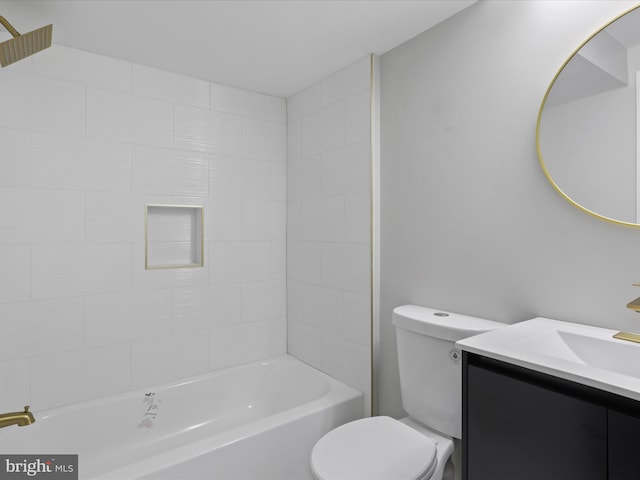 610 Galveston Pl SE, Washington, DC 20032 - bathroom featuring toilet, vanity, and shower / bathtub combination