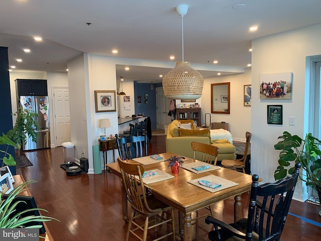 100 Harborview Unit 2307, Baltimore, MD 21230 - dining room with dark wood finished floors, baseboards, and recessed lighting
