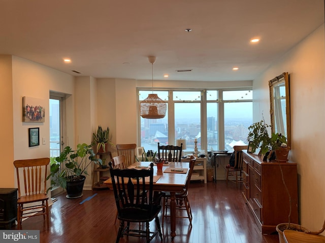 100 Harborview Unit 2307, Baltimore, MD 21230 - dining space featuring dark wood-style flooring and recessed lighting