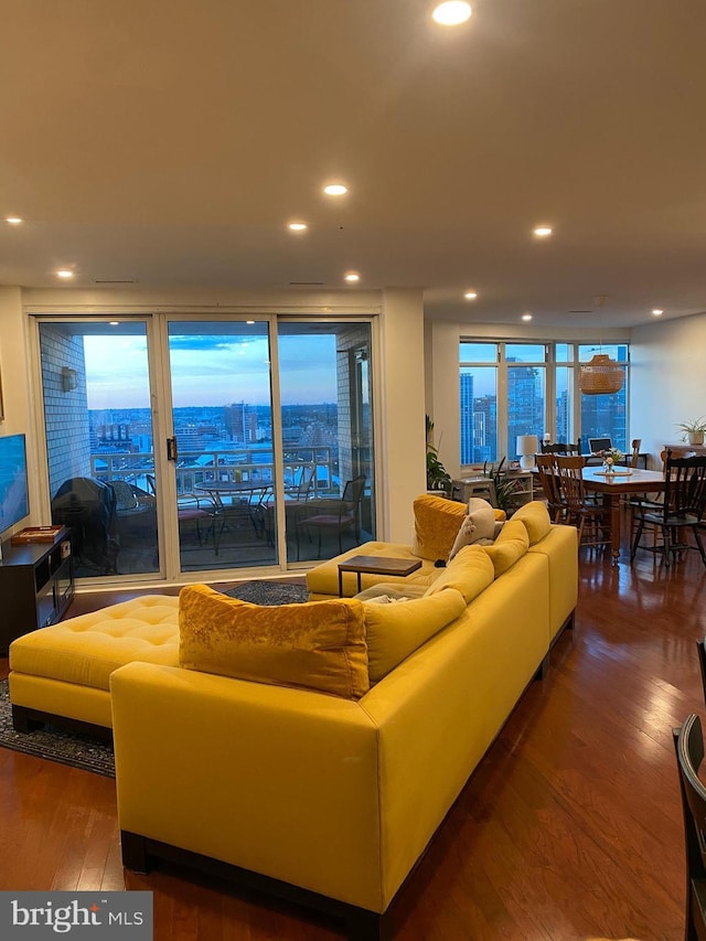 100 Harborview Unit 2307, Baltimore, MD 21230 - living room featuring wood finished floors and recessed lighting