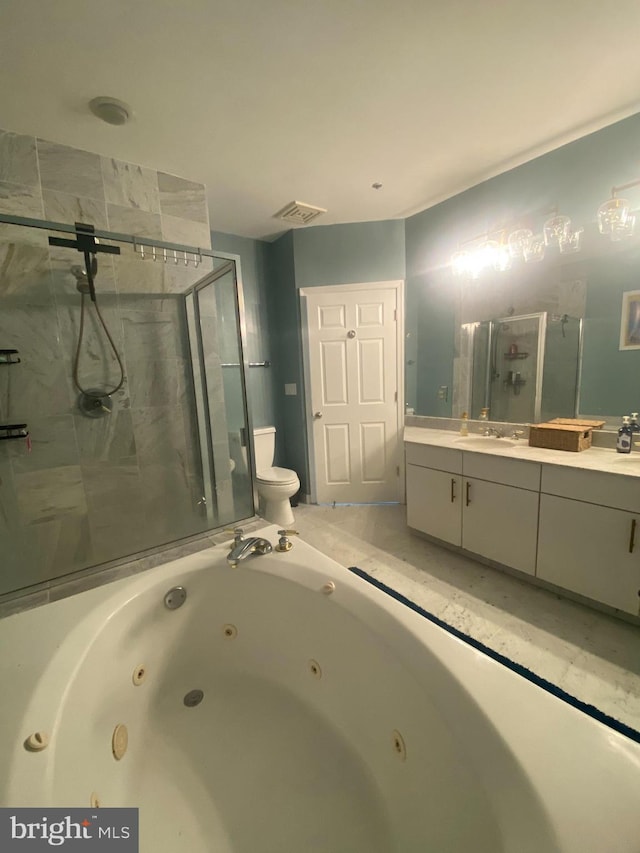 100 Harborview Unit 2307, Baltimore, MD 21230 - full bath featuring a shower stall, vanity, toilet, and a jetted tub