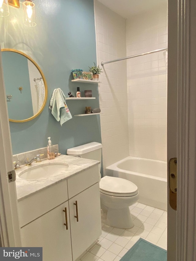 100 Harborview Unit 2307, Baltimore, MD 21230 - full bath featuring vanity, tile patterned floors, toilet, and washtub / shower combination