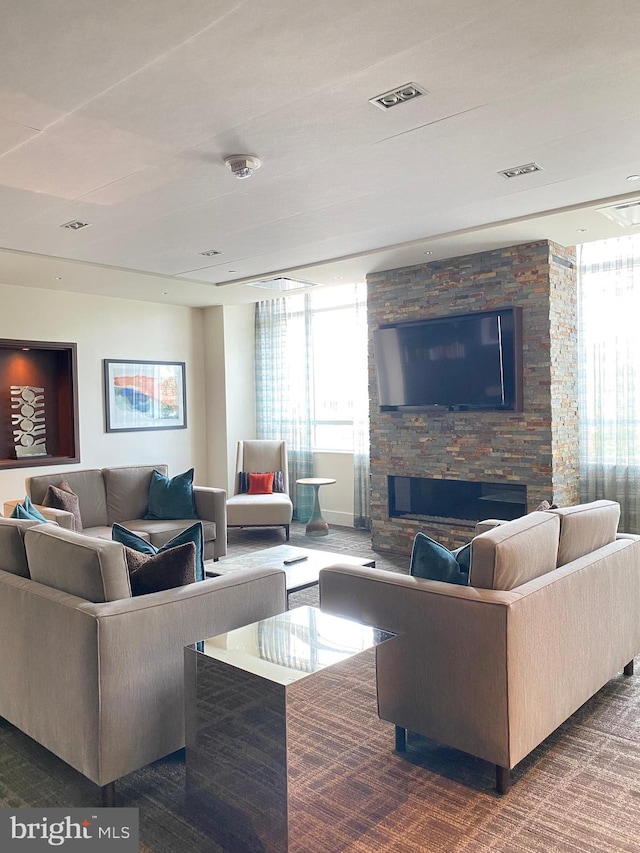 100 Harborview Unit 2307, Baltimore, MD 21230 - living area with a fireplace